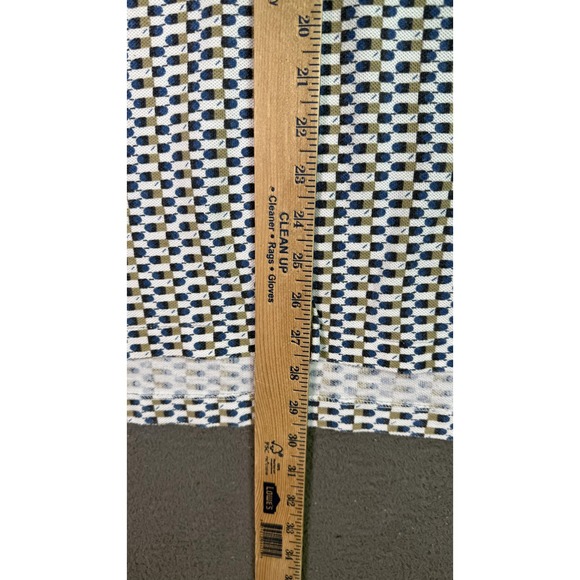 Vintage Windridge Polo‎ Shirt Mens XL White Blue Pattern Knit Short Sleeve 90s - Picture 4 of 7